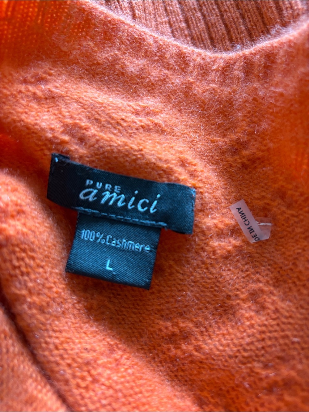 Pure Amici 100% Cashmere Cable Knit Quarter Zip Preppy Sweater - Size L - Picture 3 of 7